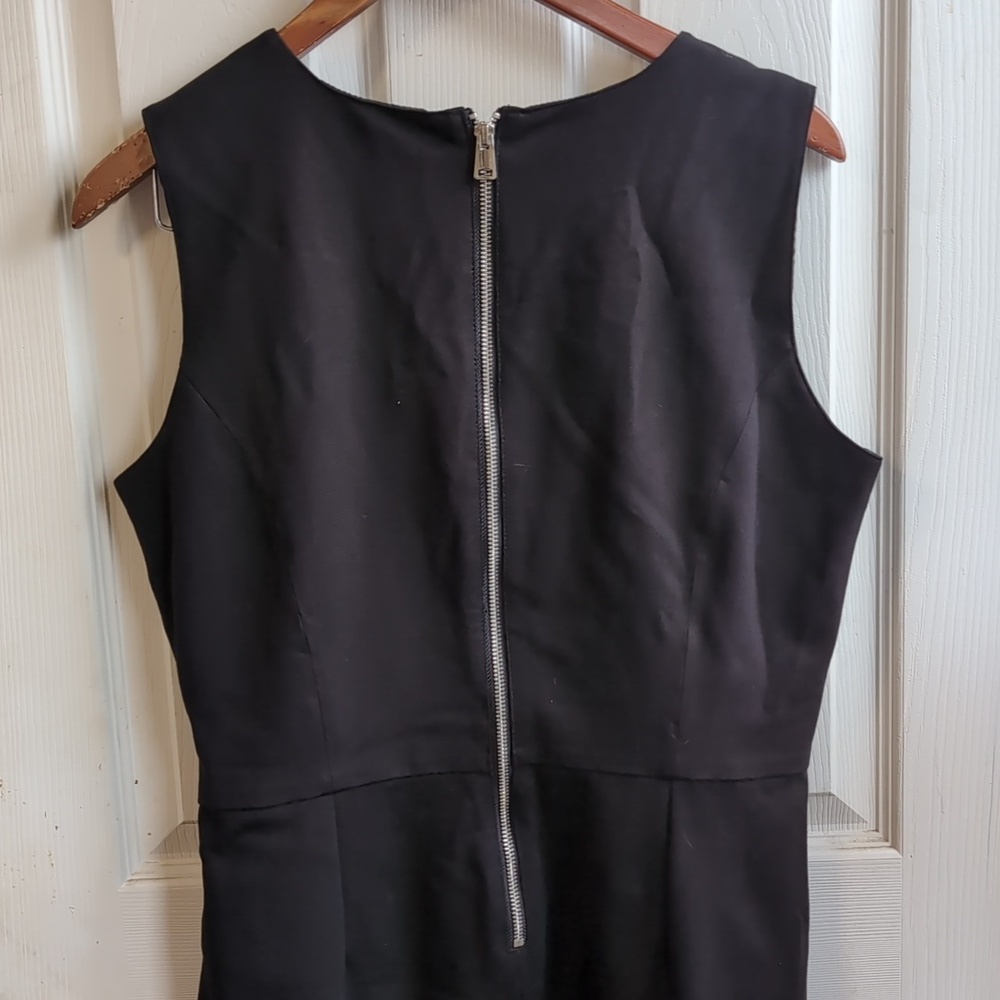INC International Concepts Black Faux Leather Wrap Dress Size 12 - Picture 4 of 5